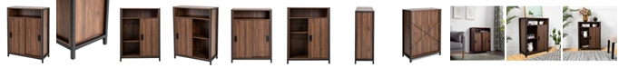 Glitzhome Floor Cabinet with Double Sliding Doors